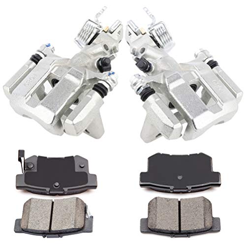 Image of SCITOO Rear Left & Right Brake Kit [4] Brake Pads [2] Brake Disc Calipers w /Bracket Compatible With 1998-2007 for Honda for Accord