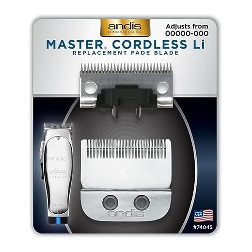 Andis Master Cordless Li Replacement Fade Blade, Carbon Steel Size 00000-000, 1 count, silver