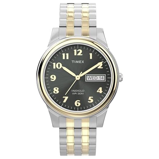 Timex Men's T26481 Charles Street Two-Tone Expansion Band Watch (Two Tone/Black)