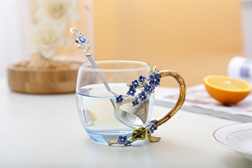 WAYDAY Tazza in Vetro Extra Trasparente e decori