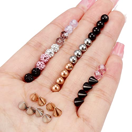 Ftovosyo 36Pcs 14G 5mm Multiple Styles Replacement Balls Jewelry Piercing Stainless Steel Barbell Parts for Industrial Barbell/Nipple Rings/Tongue Rings3