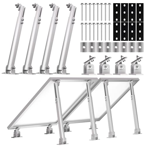 Balcony Power Plant Solar Module 2-Panel Set 15-30 Solar Panel Mount Brackets Adjustable Photovoltaic Bracket Universal Wall & Flat Roof Mounting for 100W-600W PV Modules Easy Installation