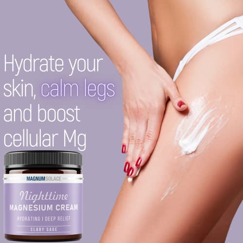 Magnesium Lotion – Nighttime Magnesium Cream – Apply To Legs, Arms Or Chest - Topical Magnesium Chloride – Usa Made And Safe For Kids (Clary Sage) #TOP1