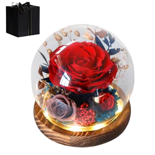 Globo de rosas preservadas, centro de mesa decorativo, recuerdo de flores artificiales, centro de mesa de globo de , recuerdo de rosas, flores para el día de San Valentín