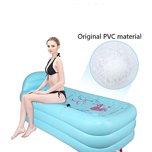 SHWYSHOP Tragbare tragbare Badewanne, rechteckiges tragbares Bad Badezimmer Home SPA freistehender Pool mit Luftpumpe… – Bild 3