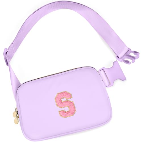 Image of mibasies Initial Fanny Pack for Girls, Birthday Gifts for 4 5 6 7 8 9 10 11 12 13 Teen Girl - Cute Personalized Trend Stuff - Lavender S
