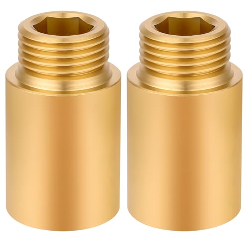 Flintronic 2 Piezas Extensión de Grifo de Latón, 30mm Prolongación de Grifo 1/2 Pulgada, Extensión de Rosca de Latón, Racor de Prolongación, para Cabezales de Ducha y Grifos