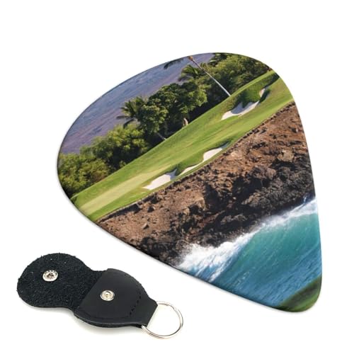 ハワイビーチゴルフコース エレキギター ベース用ピック ウクレレ ギター 初心者 トライアングル ピック 6枚セット 0.71mm