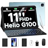 DOOGEE Tab E3 Android 15 Tablet, Helio G100 Octa-Core Android Tablets with sim card slot, 32GB+256GB/2TB, Gemini AI Gaming Tablet 11 Inch, 8800mAh Battery, Tablets with Keyboard, Pen, Mouse&Case-Blue