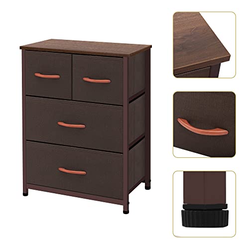 Azl1 Life Concept Dresser Storage Furniture Organizer-Large Standing Chest For Bedroom, Office, Entryway, Living Room And Closet-4 Removable Fabric Drawers, Coffee #TOP3
