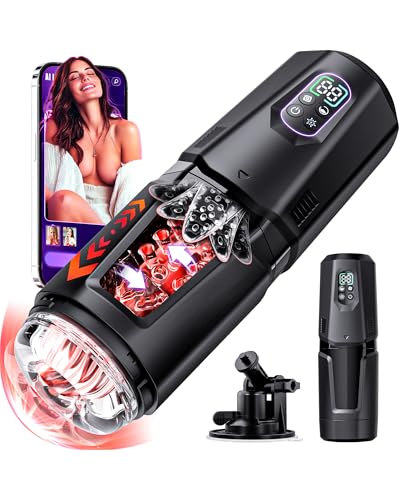 EINSEO Male Sex Toys for Men - AI Sync Male Masturbator Stroker Adult Toys with 7 Thrusting & Rotating 7 Licking & Vibrating Modes, Hands-Free Sex Machine Pocket Pussy with One-Click Burst for Man