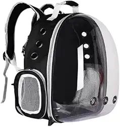 Mochila Transporte para Pets com Janela Acrílica – Ventilação 360°, Oxford Reforçado, Até 6kg, Para Cães e Gatos (Preto)