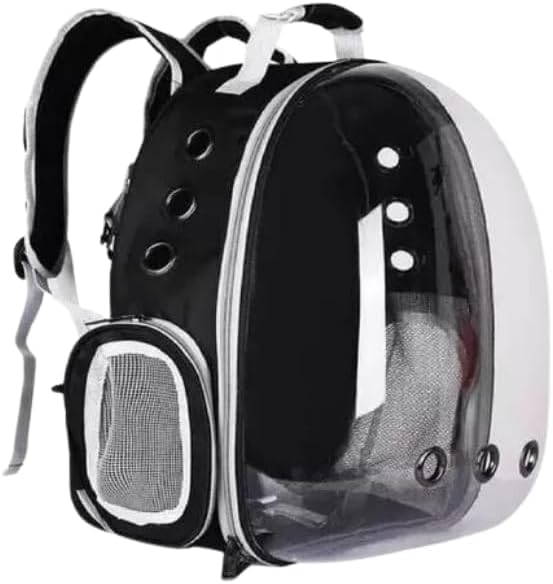 Mochila Transporte para Pets com Janela Acrílica – Ventilação 360°, Oxford Reforçado, Até 6kg, Para Cães e Gatos (Preto)