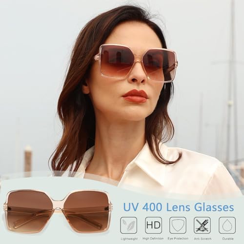 Oversized Square Sunglasses for Women and Men, Large Wide Frame, UV Protection, Unisex Fashion Shades3