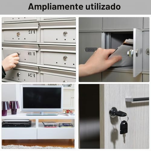 Miniatura 7 de Herbst 10pcs Cerraduras Taquillas Con 4 Placas De Bloqueo Diferentes, 30mm Cerradura Taquilla Vestuario Con Llave, Cerradura Armario 10pcs, 30mm