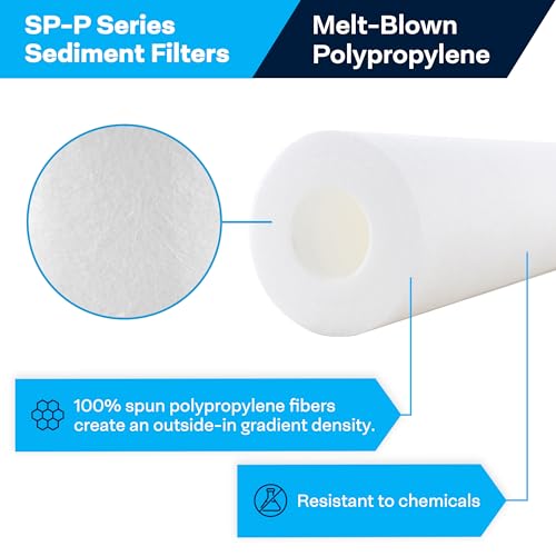 SpiroPure SP-P10-478 5x2.5 10 Micron Spun Melt-Blown Polypropylene Sediment Water Filter Cartridge SDC-25-0510 (Case of 24) by SpiroPure - Image 2