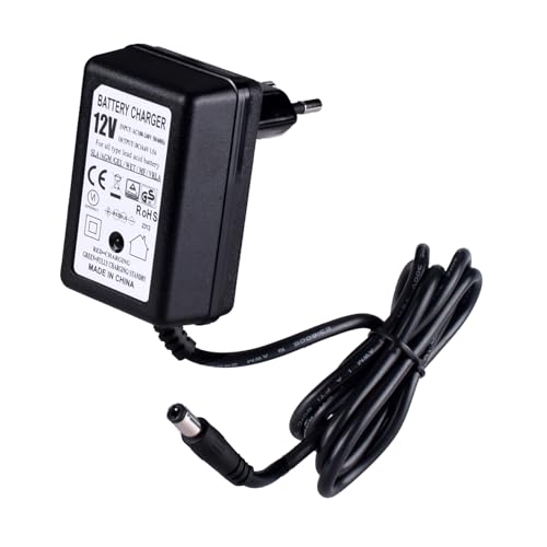 Etrogo Chargeur de Batterie au Plomb 12V 1500mA Multiprotection avec Circuit PFC Adapté pour véhicules Enfants, Jouets, Motos, etc avec Sortie CC 55 x 21