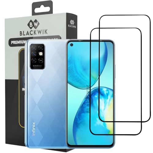 Image of Blackwik Tempered Glass Screen Protector for Infinix Note 8i / Infinix 12i / Infinix Hot 10 with Edge-To-Edge Protector Coverage | Easy Installation Kit (Black) (Pack Of 2)