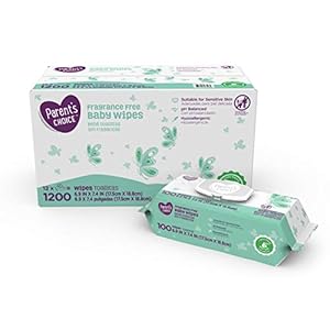 Parent’s Choice Unscented Baby Wipes, 12 Packs of 100 (1200 Count)