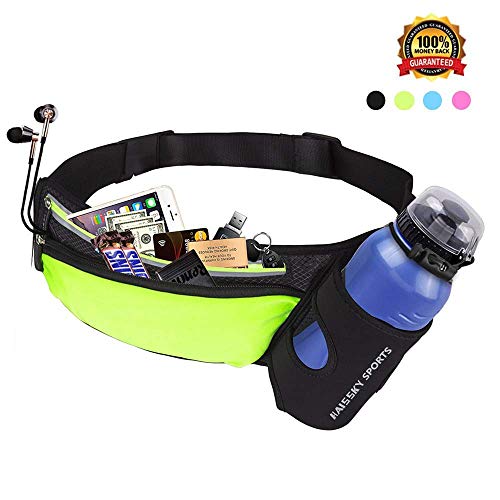 Running Belt Waist Pack with Water Bottle Holder Fitness Waterproof Bum Bag Cycling
