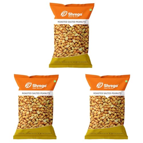 Image of SHREGO Roasted Salted Peanuts, Vacuum Packed 1Kg [HoReCa Value Pack | Grade A Peanuts | Roasted NOT Fried | Rich in Protein & Fibre | Groundnut | Healthy Snack | Singdana | Skin Removed | Fresh | No Artificial Flavour ] (SALTED, 1 KG)