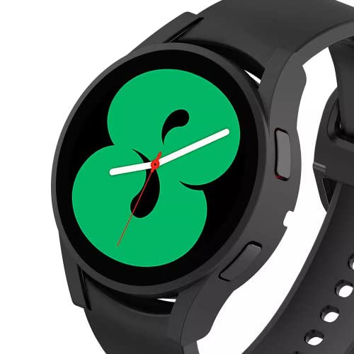 Image of OpenTech Hard Matte Silicone Protection Front Case Cover for Samsung Galaxy Watch 4 (40mm) (No Screen Protector Attached) (Black)