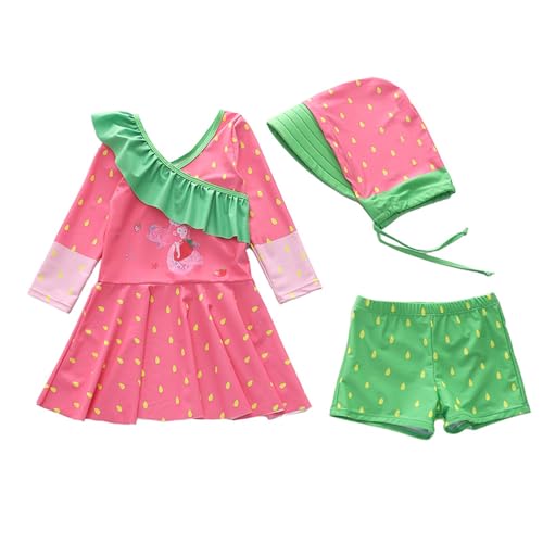 Maillot de bain enfant fille 1 an à 12 ans costume natation plage 3 pièces bleu