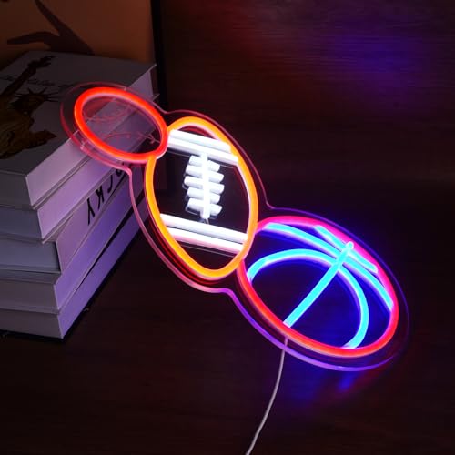 Image of Football Basketball Baseball Neon Signs Sports-Themed lamp Ideal for Children Kids Gifts Ball Game LED Light Decorative Gym Stadium Dormitory Home Bedroom Man Cave Wall Decor