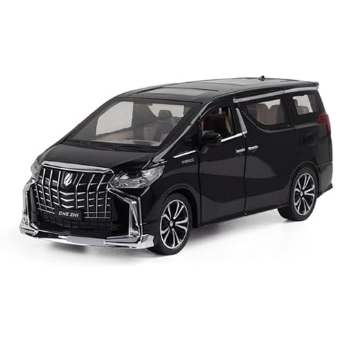 Toyota Alphard MPV 1:24 Diecast Alloy Model Car Black Opening Doors Hood