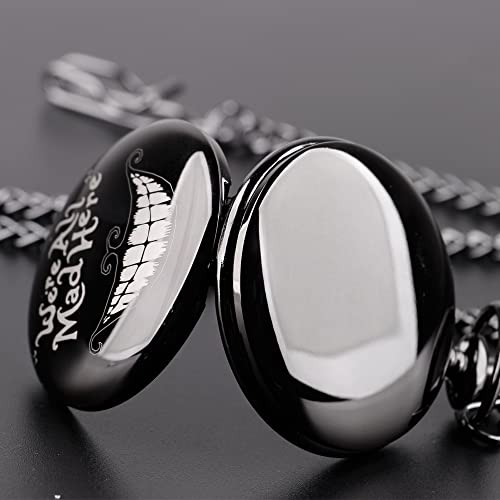 Image of Smooth Pocket Watch Alloy Steel Quartz Roman /Arabic Numerals with 37cm Chain for Father's Day Xmas Best Gifts