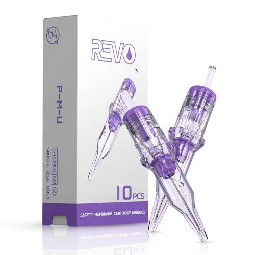 INKin Tattoo Cartridge Needles 5 RL #08 0.25MM Round Liner with Precise Positioning System Safety Membrane 10Pcs for SMP Tattoo and Permanent Makeup Supplies Microshading Hair Scalp
