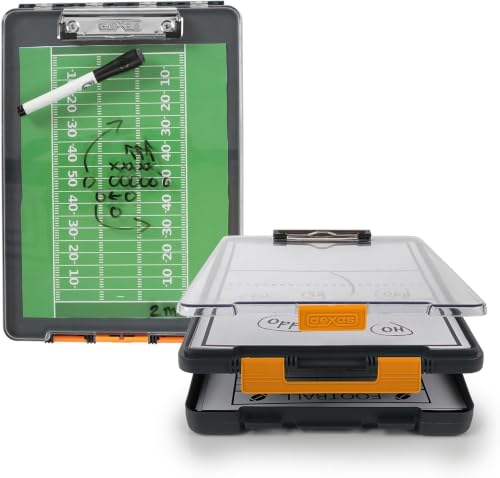 Image of Dexas Clearview Clipcase Dry Erase clipboard, 13.75 x 9.5 Inch, Orange.See Papers Clearly Outdoors,Stay Organized & Dry Ideal for Coaching,Teaching,homeschooling,Art, Trades& Medical pros(Pack of 6)