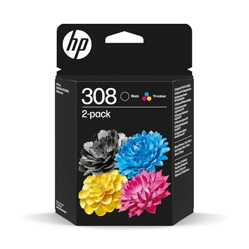 HP 308 Pack de 2 Cartouches d’Encre Authentiques Noir/Trois Couleurs