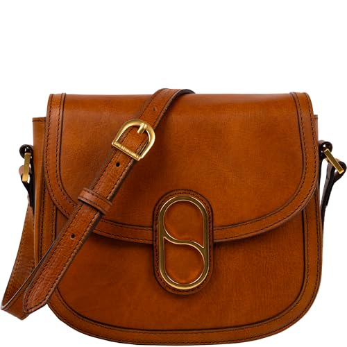 Image of Time Resistance Full-Grain Leather Crossbody Bag - Shoulder Bag with Magnetic Closure - Leather Messenger Bag for Women
