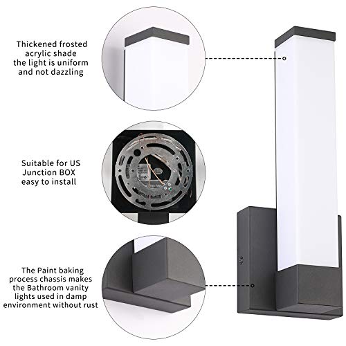 7Degobii Black Wall Sconce For House Decor Led Wall Lights For Bedroom Bedside Wall Lamp Modern Indoor Led Hallway Sconces Wall Lighting 12" Inch Height 12W 4000K #TOP5