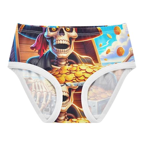 Girls Underwear Toddler 2t Cotton Cute Panties Girl Fancy Kids Undies Briefs Playful Pirate Skeleton Treasure