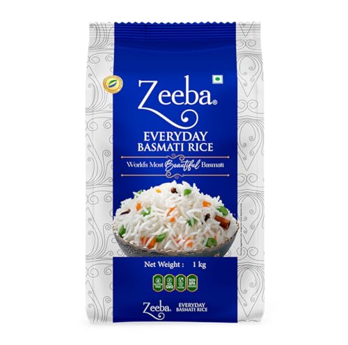 Image of Zeeba Everyday Basmati Rice 1 Kg, Perfect for Everyday Cooking (Cooked length upto 14mm*)