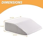 Bedluxe Leg Pillow Elevation Blood Circulation, Wedge Pillow for Legs Swelling, Leg Elevating Wedge Pillow for After Surgery, Foot Knee Pillow for Leg Rest, Sleeping, Memory Foam Top, 8in, White/Grey - Image 3