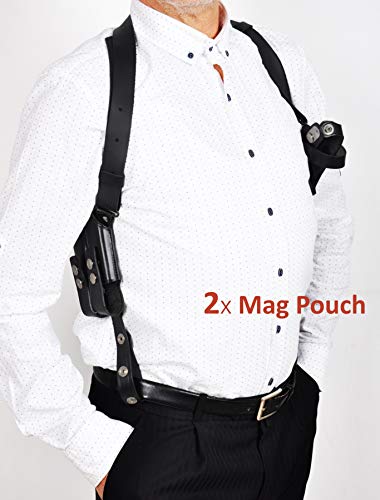 Aysesa 1911 Leather Shoulder Gun Holster Fits Most 1911 Style Pistols - Compatible With Kimber/Colt/S & W/Remington/Sig - Ruger - Concealed Carry Complete Rig #TOP2