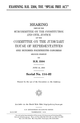 Examining H.R. 2304, the "Speak Free Act"