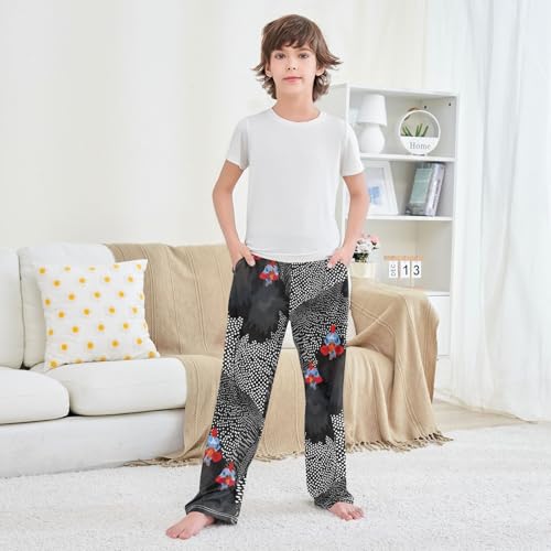 Boys' Pants Rooster Hen Dot Long Bottoms Jogger Pants Elastic Waist Trousers with Pockets S-XL3