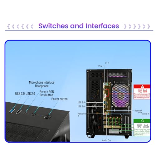 Image of suevery Gaming PC Desktop Computer Ryzen 5,16GB DDR4 512G SSD, RX 560 4G | 6-Core Up to 4.1GHz | RGB Prebuilt Tower |Wi-Fi 6 Gamer for Student Home Office-Black