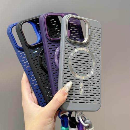 Étui iPhone 14 Pro Max magnétique mat avec dragonne antichoc et anti-empreintes