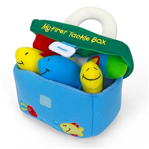Image of Baby GUND Play Soft Collection, My First Tackle Box 5-Piece Plush Playset with Rattle, Squeaker and Crinkle Plush Toys, Sensory Toy for Babies and Newborns, 8 inch