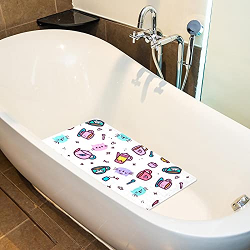 Tapis de douche antidérapant à ventouses facile à nettoyer pour bain