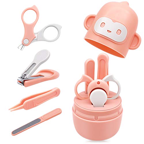 Bamoer Baby Nail Care Set, Baby Nail Kit 4-in-1 with Cute Travel Case