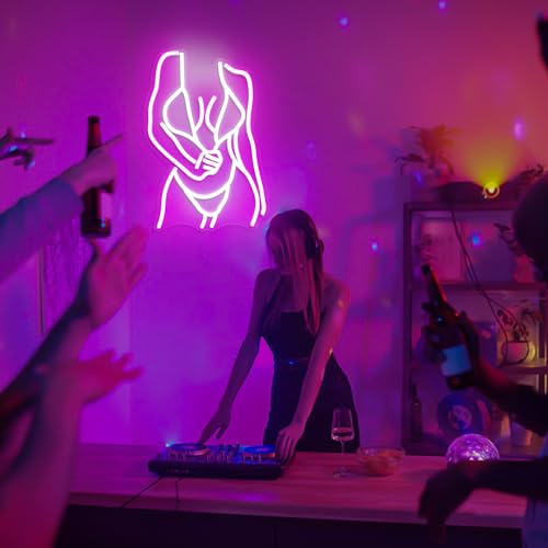 Image of Lady Neon Sign Lady Body Neon Signs for Wall Decor Dimmable Neon LED Signs for Man cave Sexy Girl Women Body Neon Light Sign for Club Bar Home Birthday Party Gifts