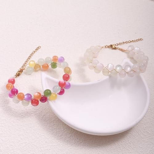 Collar de dopamina arcoíris UV con pendientes a juego para verano 7