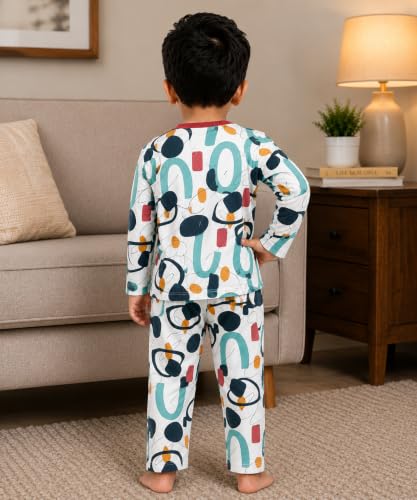Image of 3BROS BodySuit /Dress for Boys /Girls Full Pajama & Casual Full Sleeves Night Suit Top Combo Kids Set
