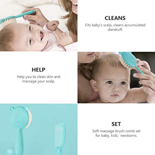 STOBOK 1 Conjunto de Escova de Cabelo de Bebê E Conjunto de Pente para Escova de Cabelo de Madeira N